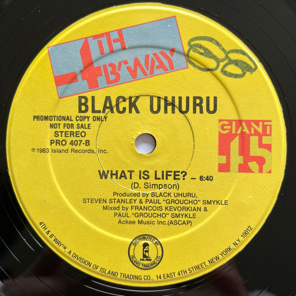 Black Uhuru : What Is Life? (12", Promo)