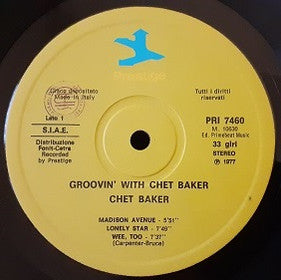 The Chet Baker Quintet : Groovin' With The Chet Baker Quintet (LP, Album, RE)