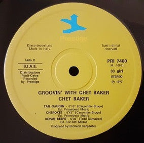 The Chet Baker Quintet : Groovin' With The Chet Baker Quintet (LP, Album, RE)