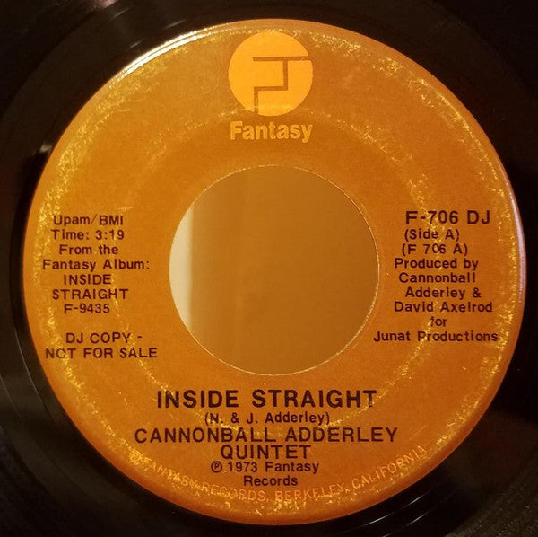 The Cannonball Adderley Quintet : Inside Straight (7", Promo)