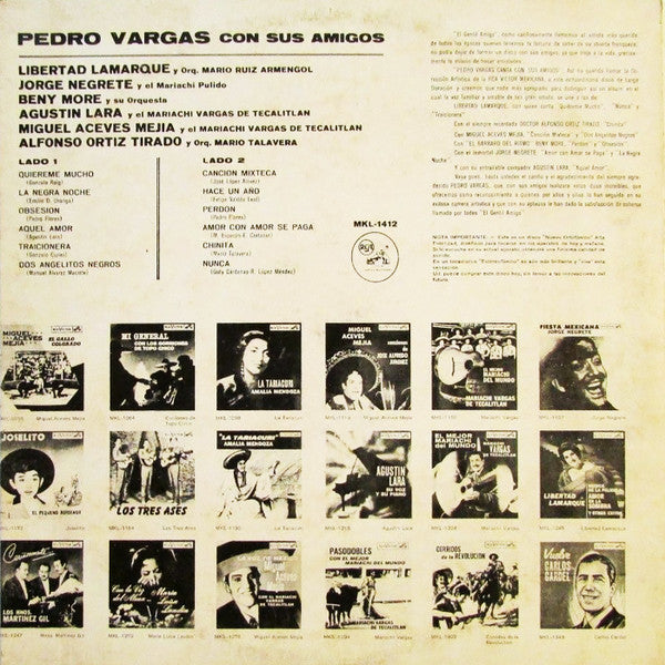 Pedro Vargas : Pedro Vargas Con Sus Amigos (LP)