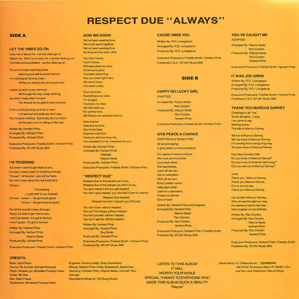 Wayne Wade : Respect Due "Always" (LP, Album)