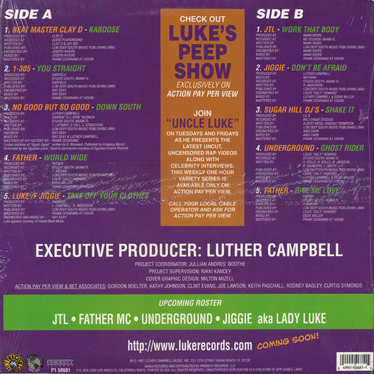 Various - Luke's Peep Show Compilation Album Vol. 1 vinyl record, LP (Mint (M)) | Lulo Records