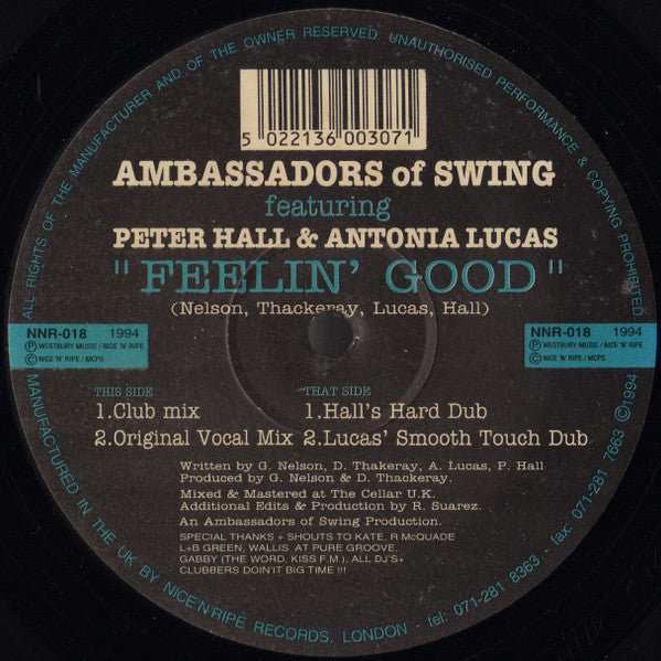 Ambassadors Of Swing Featuring Peter Hall & Antonia Lucas : Feelin' Good (12")