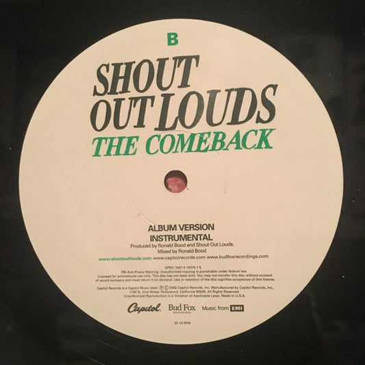 Shout Out Louds - The Comeback vinyl record, 12" (Very Good Plus (VG+)) | Lulo Records