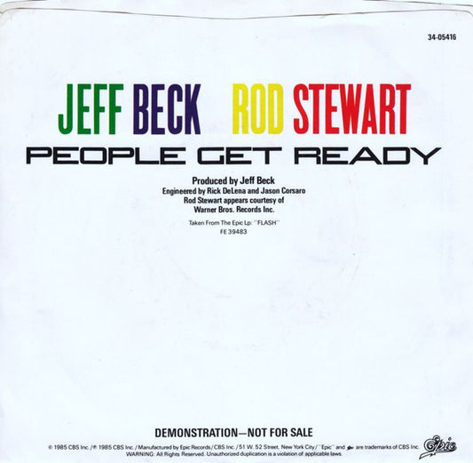 Jeff Beck And Rod Stewart : People Get Ready (7", Single, Promo, Styrene)