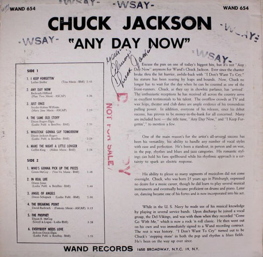 Chuck Jackson - Any Day Now vinyl record, LP (Near Mint (NM or M-)) | Lulo Records