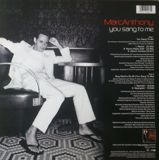 Marc Anthony - You Sang To Me vinyl record, 12" (Near Mint (NM or M-)) | Lulo Records