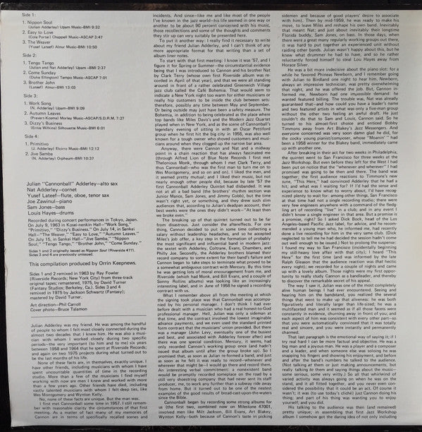 Cannonball Adderley : The Japanese Concerts (2xLP, Comp, RE)