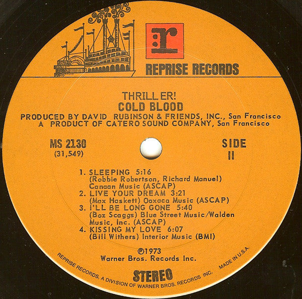 Cold Blood : Thriller! (LP, Album, Ter)