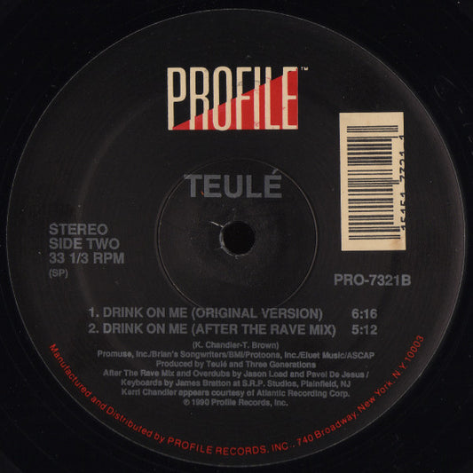 Teulé - Drink On Me vinyl record, 12" (Mint (M)) | Lulo Records