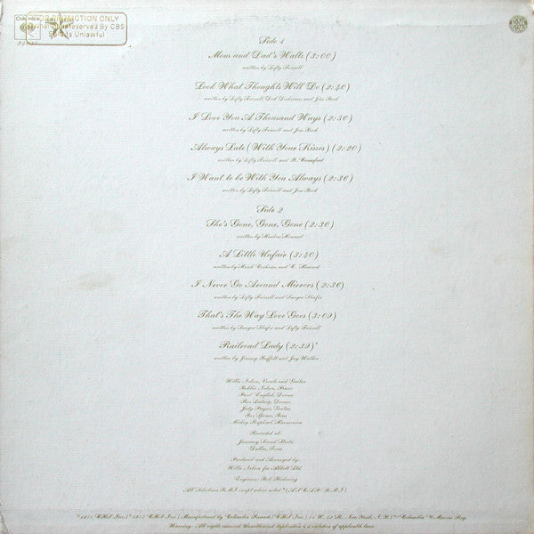 Willie Nelson : To Lefty From Willie (LP, Album, Promo)