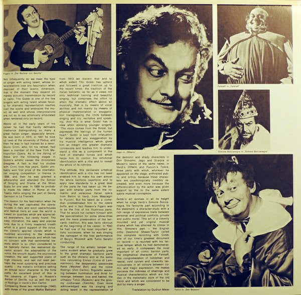 Tito Gobbi : Tito Gobbi: In Seinen Weltberuhmten Glanzrollen (2xLP, Comp)
