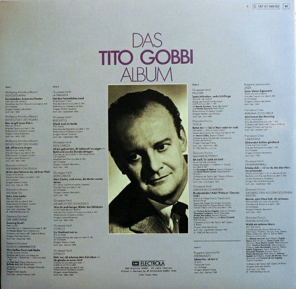 Tito Gobbi : Tito Gobbi: In Seinen Weltberuhmten Glanzrollen (2xLP, Comp)