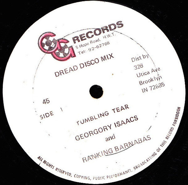 Gregory Isaacs And Barnabas : Tumbling Tears / How Can I Change My Mind (12")