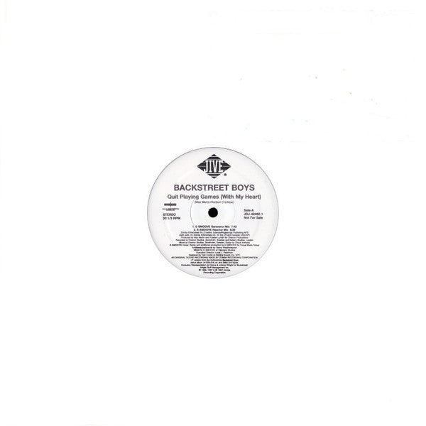 Backstreet Boys : Quit Playing Games (With My Heart) (2x12")