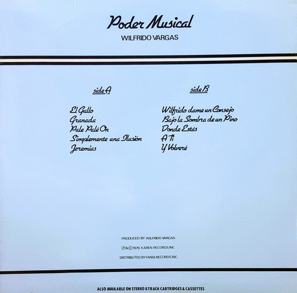 Wilfrido Vargas Y Sus Beduinos : Poder Musical (LP, Album)