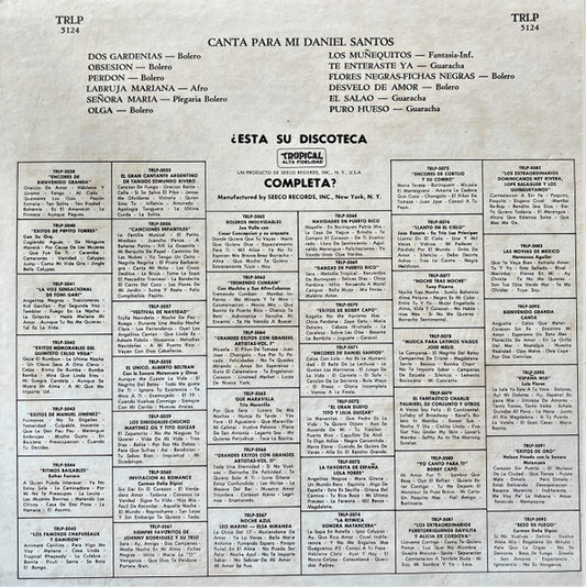 Daniel Santos : Canta Para Mi (LP, Album)