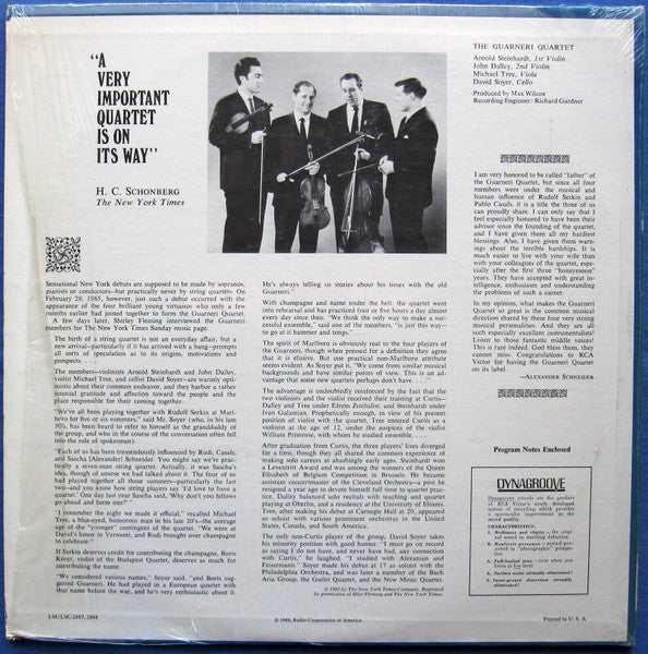 Wolfgang Amadeus Mozart, Guarneri Quartet : String Quartets (In B-Flat, K. 589 / In F, K. 590) (LP)