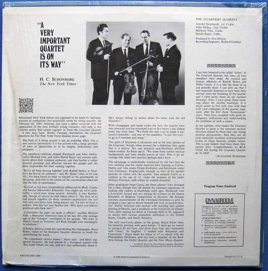 Wolfgang Amadeus Mozart, Guarneri Quartet - String Quartets (In B-Flat, K. 589 / In F, K. 590) vinyl record, LP (Near Mint (NM or M-)) | Lulo Records