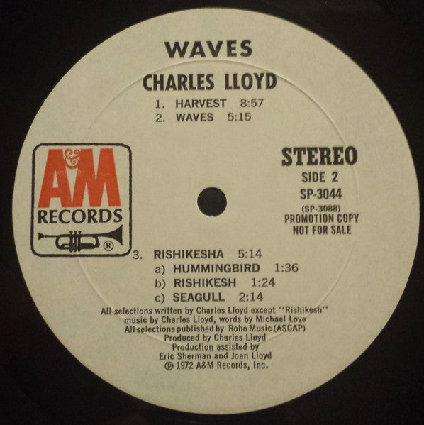 Charles Lloyd : Waves (LP, Album, Promo)