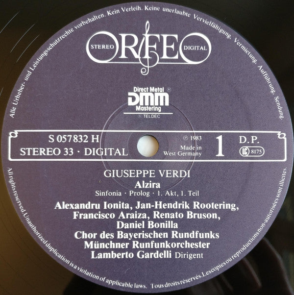 Giuseppe Verdi - Ileana Cotrubas • Francisco Araiza • Renato Bruson, Lamberto Gardelli : Alzira (2xLP + Box)