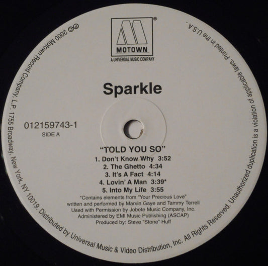 Sparkle (2) : Told You So (LP, Album)