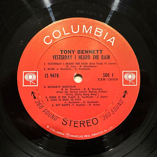 Tony Bennett : Yesterday I Heard The Rain (LP, Album)