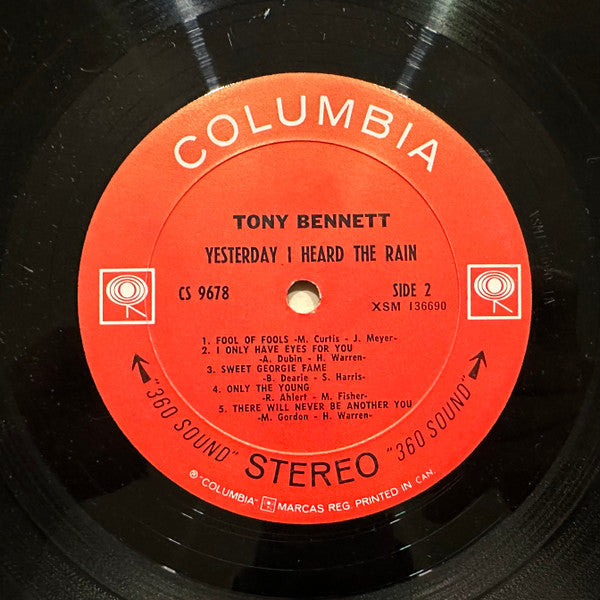 Tony Bennett : Yesterday I Heard The Rain (LP, Album)