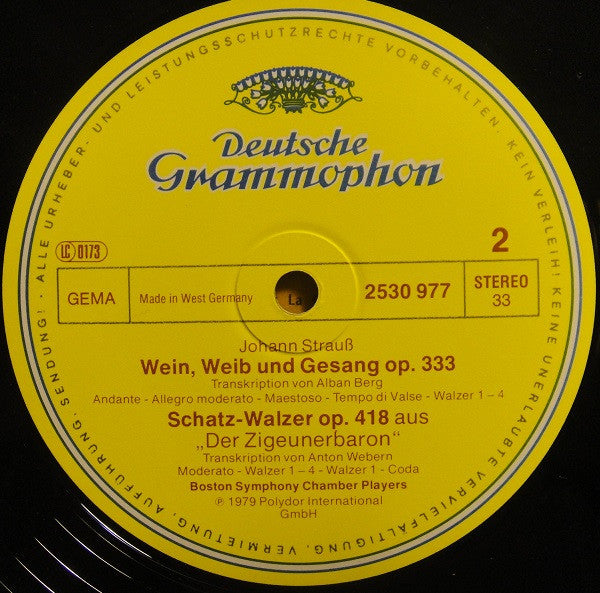 Johann Strauss Jr. - Boston Symphony Chamber Players : Walzer - Transkriptionen (LP)