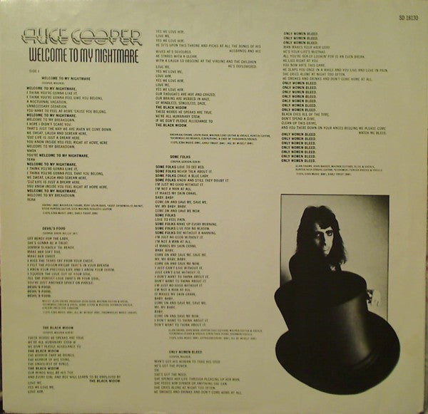 Alice Cooper (2) : Welcome To My Nightmare (LP, Album, PRC)