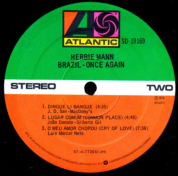 Herbie Mann : Brazil - Once Again (LP, Album, PR )