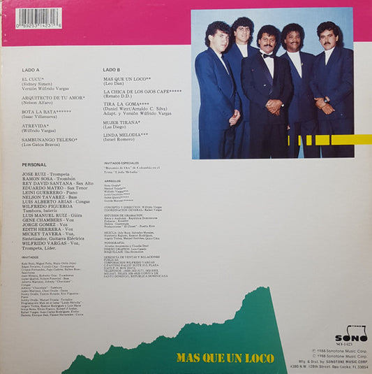 Wilfrido Vargas - Mas Que Un Loco vinyl record, LP (Very Good (VG)) | Lulo Records