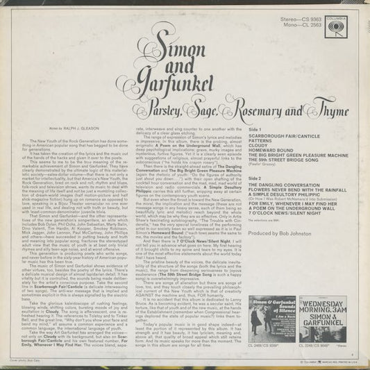 Simon & Garfunkel - Parsley, Sage, Rosemary And Thyme vinyl record, LP (Mint (M)) | Lulo Records