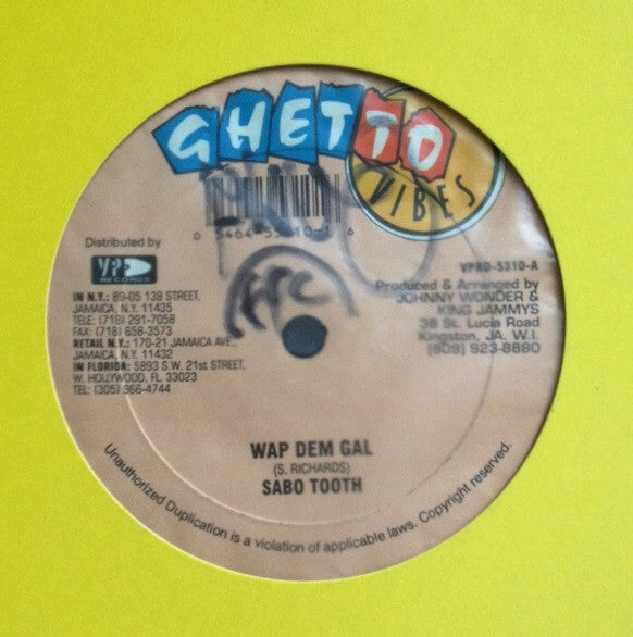 Saba Tooth, African : Wap Dem Gal / Rude Boy (12")