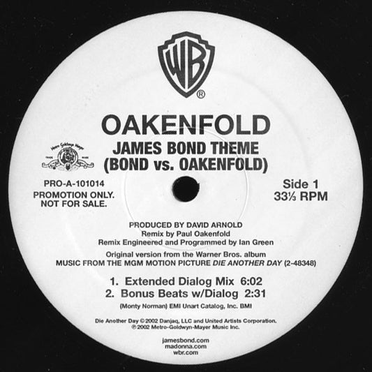 Paul Oakenfold - James Bond Theme (Bond vs. Oakenfold) vinyl record, 12" (Near Mint (NM or M-)) | Lulo Records