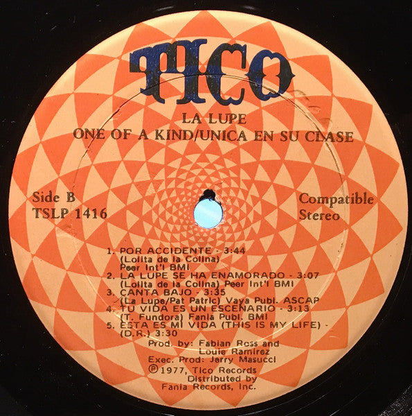 La Lupe : One Of A Kind = Unica En Su Clase (LP, Album)