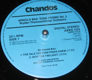 Arnold Bax - Bryden Thomson • Ulster Orchestra : Tone Poems Vol. 2 (LP)