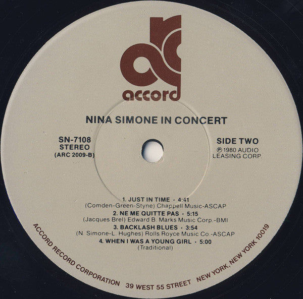 Nina Simone : Nina Simone In Concert (LP)