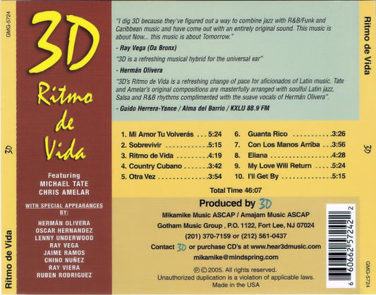 3D* : Ritmo De Vida (CD, Album)