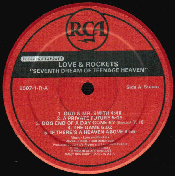 Love And Rockets : Seventh Dream Of Teenage Heaven (LP, Album, Hau)