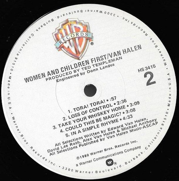 Van Halen : Women And Children First (LP, Album, Win)