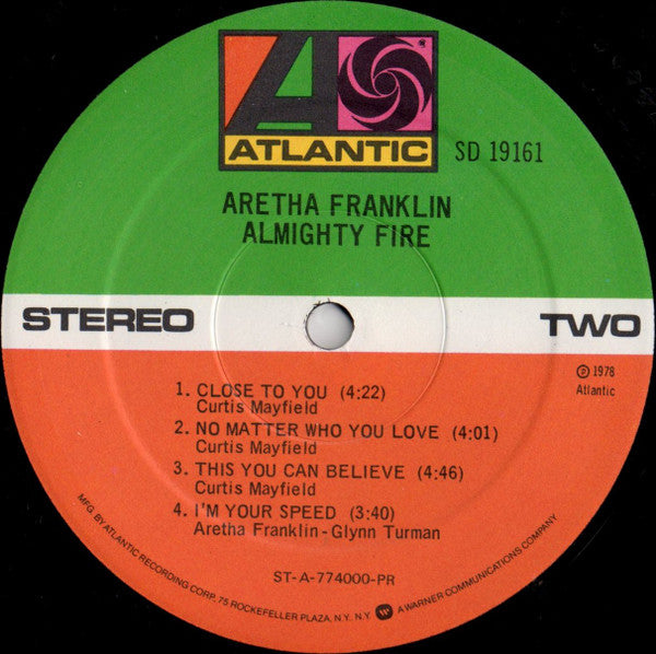 Aretha Franklin : Almighty Fire (LP, Album, Pre)