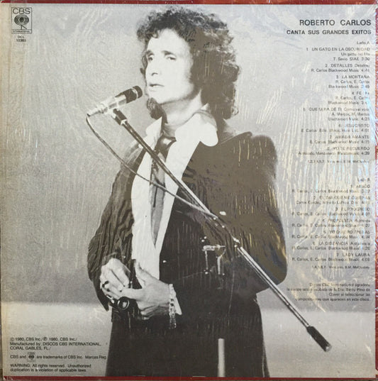 Roberto Carlos : Canta Sus Grandes Exitos (LP, Comp)