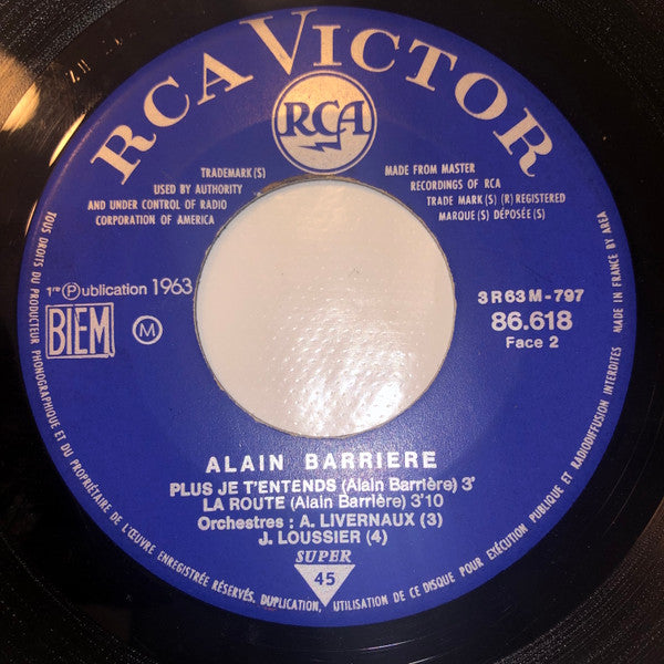 Alain Barrière : Elle Était Si Jolie (7", EP, Mono, RE, Jul)