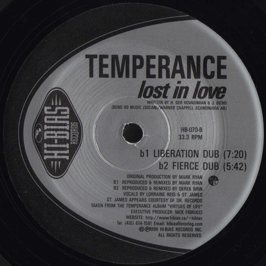 Temperance - Lost In Love vinyl record, 12" (Very Good Plus (VG+)) | Lulo Records