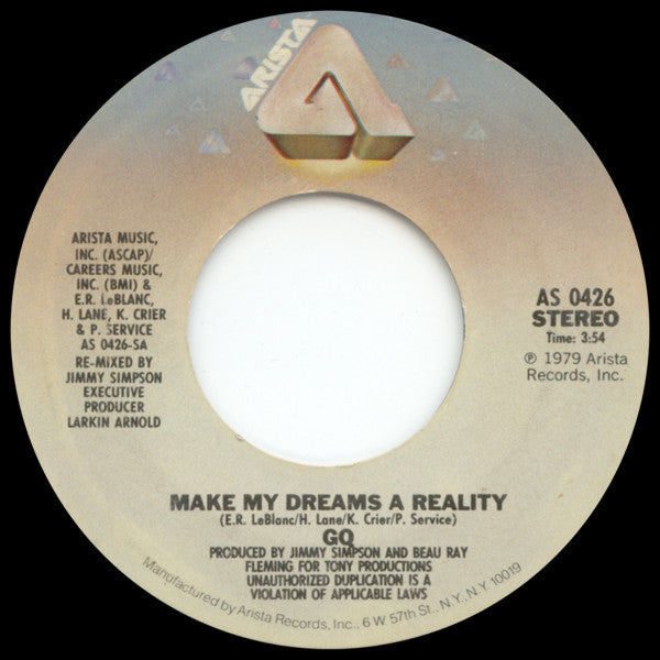 GQ : Make My Dreams A Reality / I Do Love You (7", Single, Pit)