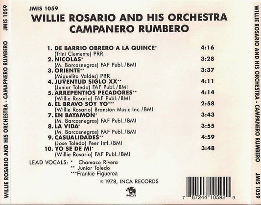 Willie Rosario And His Orchestra* : Campanero Rumbero (CD, Comp)