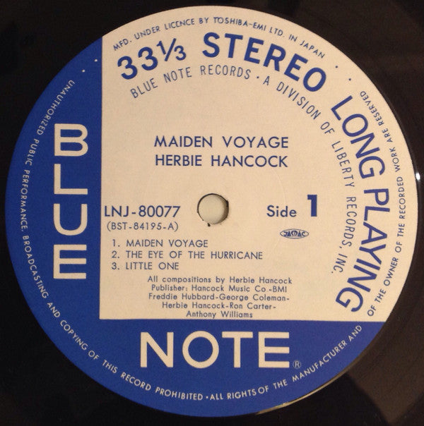 Herbie Hancock : Maiden Voyage (LP, Album, RE)