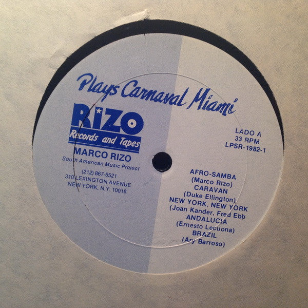 Marco Rizo : Plays Carnaval Miami (LP, Album)